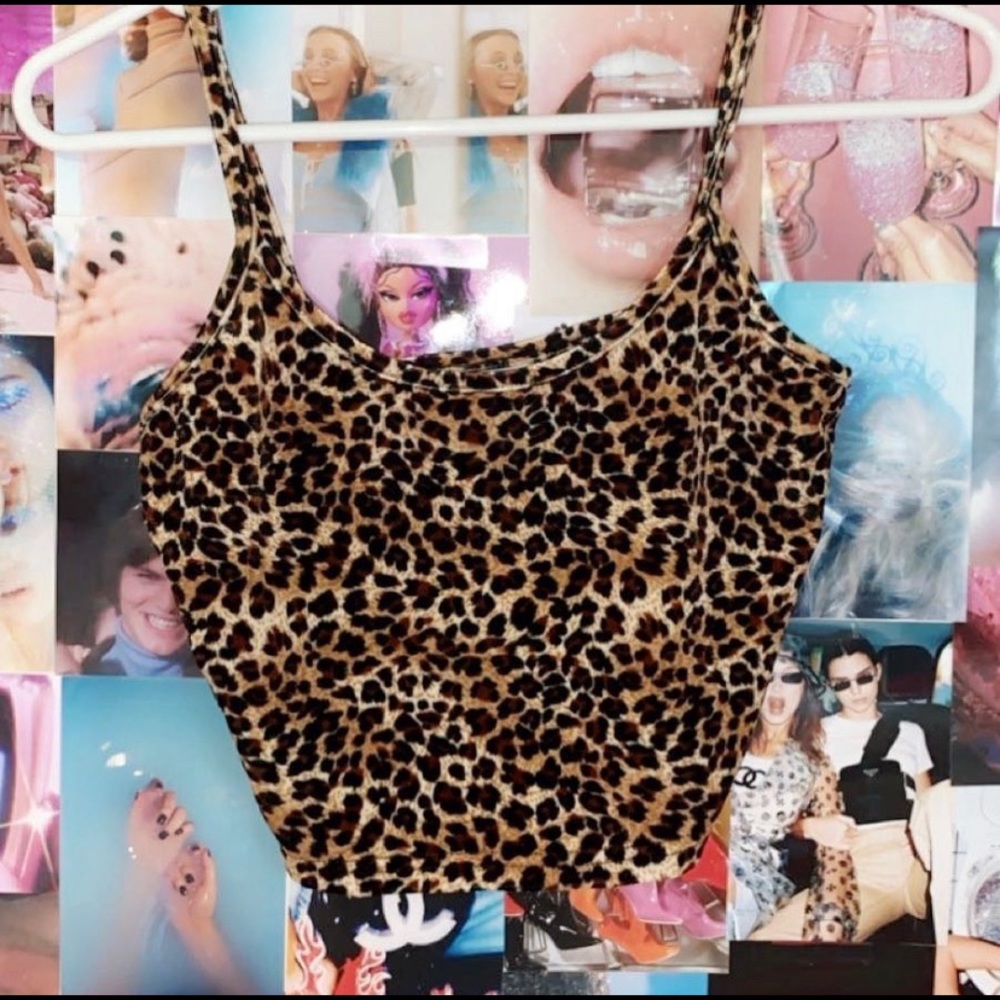 Velvet leopard tank top
